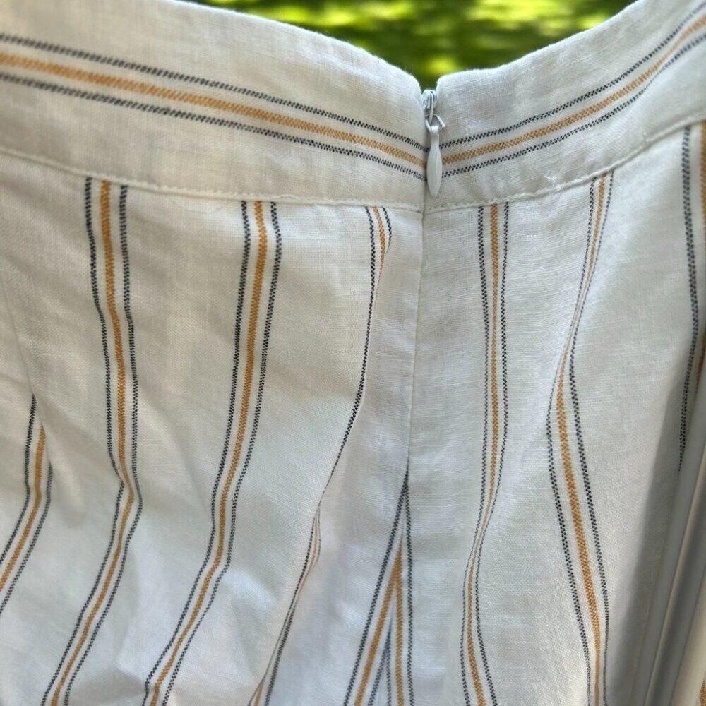 NWOT J.O.A  Linen Blend Wide-Leg Striped Culottes L - Picture 6 of 13